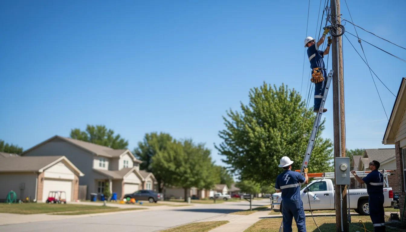 Residential electrician providing installation services in Berclair, TX